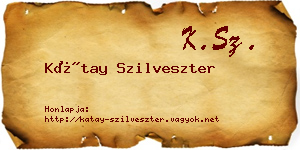 Kátay Szilveszter névjegykártya